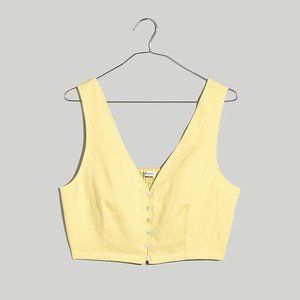 NWOT Madewell Linen Gwen Crop Vest Top Size 10